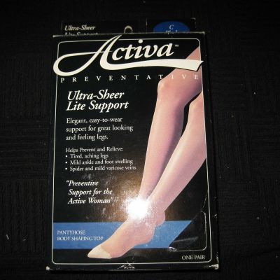 Activa H1163 Ultra Sheer Pantyhose w/ Top-9-12 mmHg-Blk-C