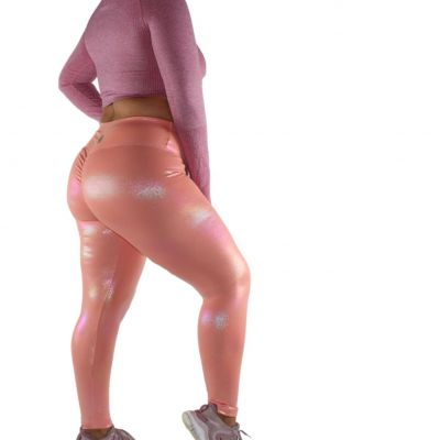 Shiny Pink Leggings. Bum-Lifting, Extreme Stretch, Flattering, High-Waisted.