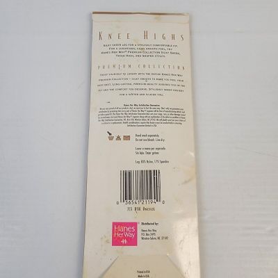 Hanes Her Way Silky Sheer Knee Highs 2 Pairs Onyx One Size J55 NEW