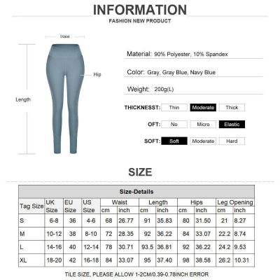 Women High Waist Yoga Pants With Pocket Push Up Workout Leggings Gym Trousers