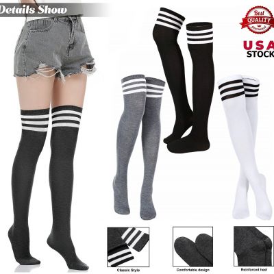Women Thigh High Over the Knee Socks Extra Long Cotton Ladies Stockings Gift USA