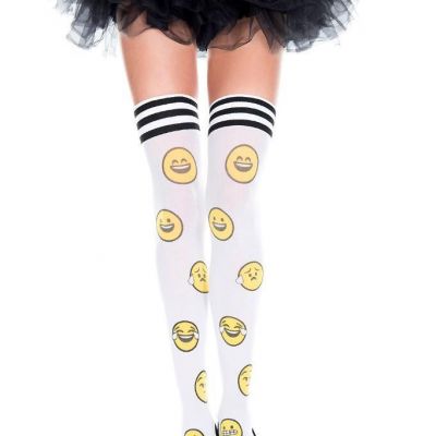 sexy MUSIC LEGS smiling LAUGHING happy FACE emoji STRIPE top THIGH high STOCKING
