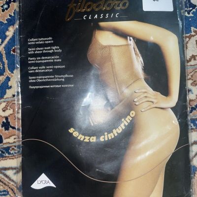 FILODORO CLASSIC IDEAL 30 DEN SEMI SHEER MATT TIGHTS 4-L BLACK MADE IN ITALY