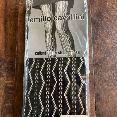 Emilio Cavallini ZigZag Black Tights Vintage Victoria’s Secret Zig Zag Medium