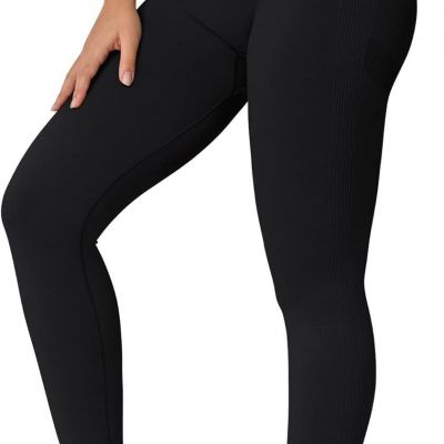 YEOREO Professional Crossover Workout Leggings for Women V Medium, #1 Black