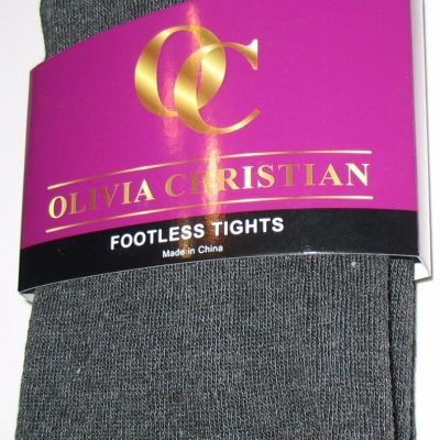 OLIVIA CHRISTIAN - OS WOMEN - NEW - GRAY WARM SOFT STRETCHY FOOTLESS TIGHTS