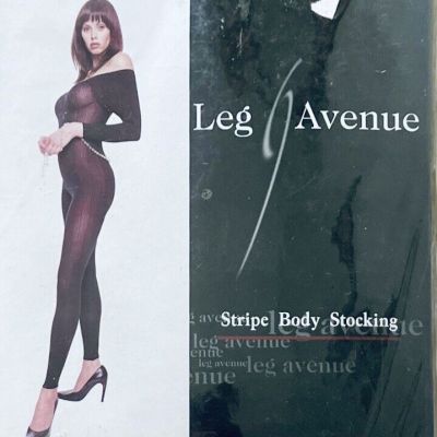 Leg Avenue Bodystocking Stripe Ladies Fits 90 to 165 Pounds Under Costume Wear