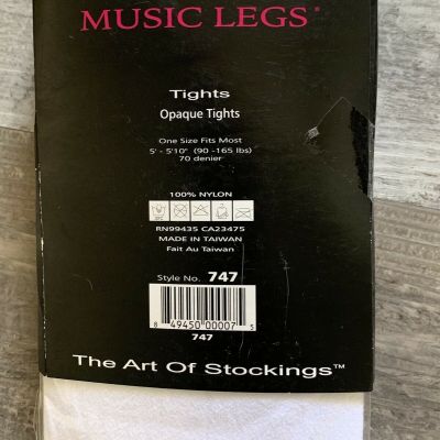 music legs One size Nylon stockings Tights Panty Hose opaque white New