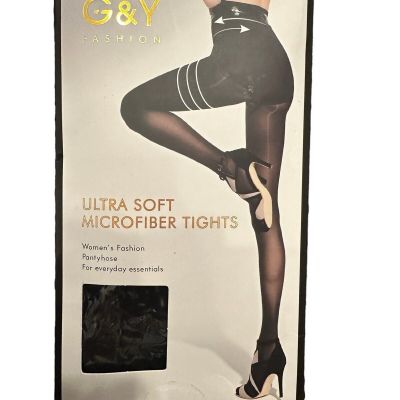 G&Y Ultra Soft Microfiber Tights Nude fashion Pantyhose 2 Pairs Medium NEW