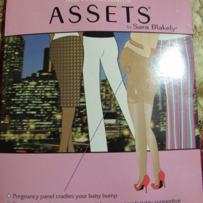 NWT ASSETS by Blakely MARVELOUS MAMA Supportive NUDE MATERNITY PANTYHOSE sz 1
