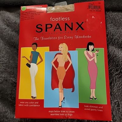 Spanx Footless Body Shaping Pantyhose Medium Control Nude Slimming Size F