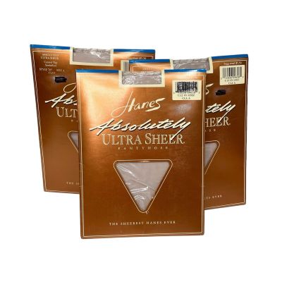 Lot Of 3 Hanes Absolutely Sheer Control Top Panty Hose Style 707 Size A Clay-NOS