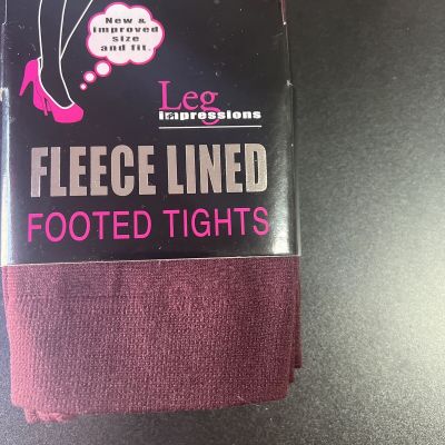 LEG IMPRESSIONS Maroon Fleece Lined Footed M/L
