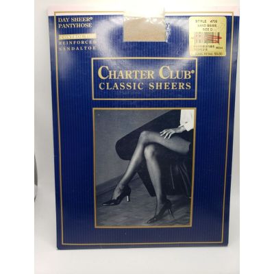 Charter Club Classic Sheers Control Top Sand Beige Size D Day Sheer Pantyhose Vt