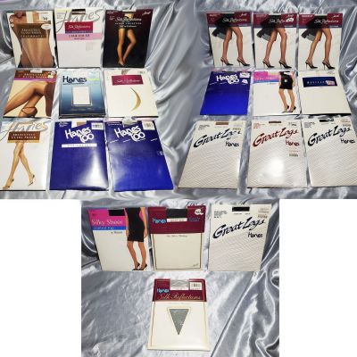 NEW HUGE HANES PANTYHOSE SHEER HOSIERY SILK REFLECTIONS 24 PAIR LOT SZ C D CD