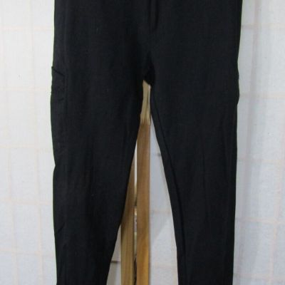 NIB Ambiance Solid Black Cotton/Spandex Leggings Pants Women's Size S