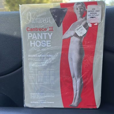 Vintage ironwear insured nylon pantyhose by burlington Smokey gray M  5’2”-5’4”