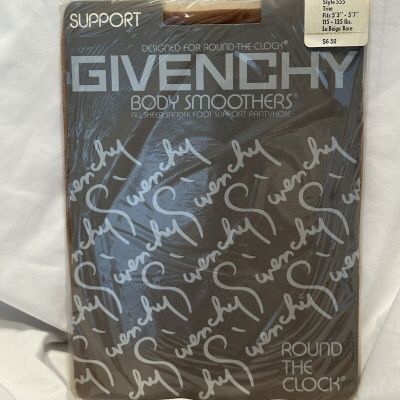 Vtg Givenchy Beige Body Smoother Round Clock Pantyhose 5'3