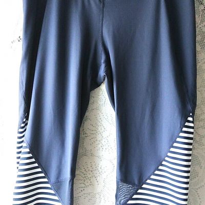 Exercise Leggings Fitted Cropped Blue New Xersion