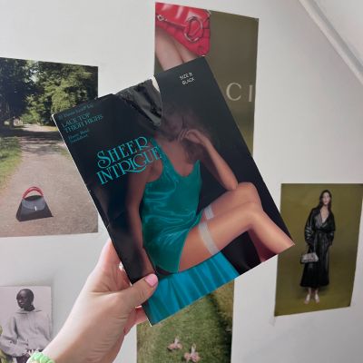 Sheer Intrigue Thigh High Nylon Stockings Off Black Size B