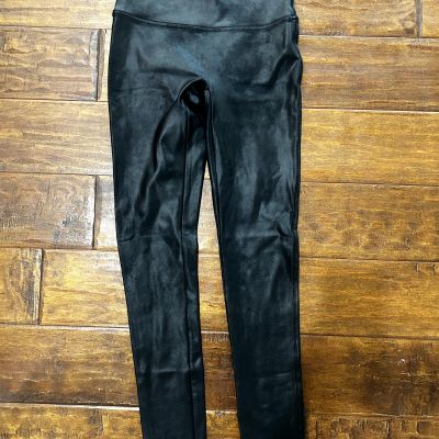Black Women's Spanx Leggings Shiny Size M/M