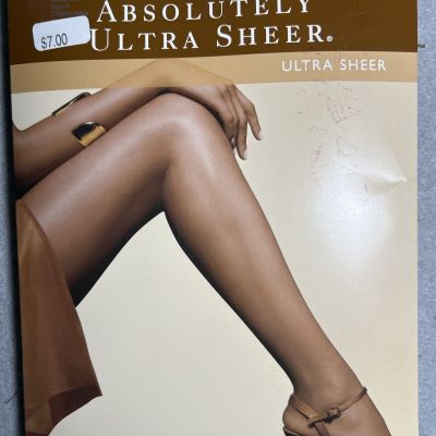 HANES Absolutely Ultra Sheer Control Top Pantyhose Sandalfoot 707 Navy Size F