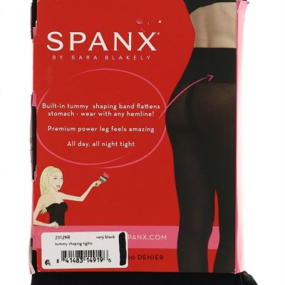 Spanx 159666 Women's Tummy Shaping Very Black Tights Size A