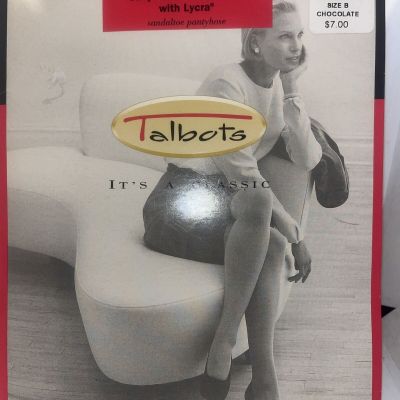 Talbots Pantyhose Microfiber Opaque Control Top w/Lycra 3D Size B  Chocolate
