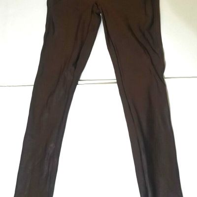 Spanx S Small 2437 Faux Leather Leggings Stretch Dark Brown Womens