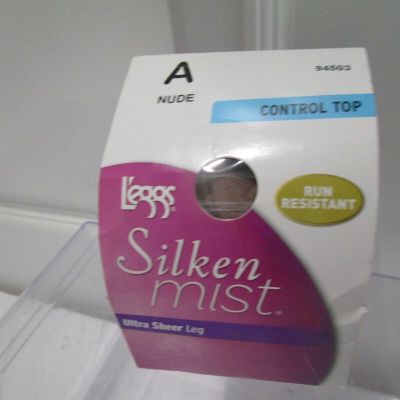 Leggs Silken Mist Control Top Run Resistant Size A Nude Ultra Sheer Leg