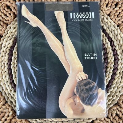Wolford Satin Touch Tights Olive Green Sz Small Style 11232 NEW