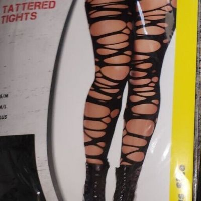 Brand New Tattered Footless Tights Spirit Halloween Size Plus Age 14+,