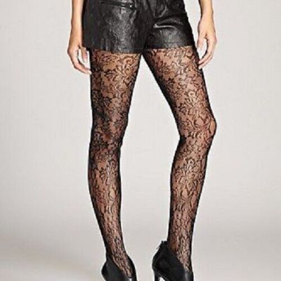 new guess tights floral black