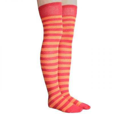Pomegranate & Spice Striped Thigh Highs