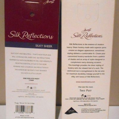 Hanes Silk Reflections Knee Highs w/ Reinforced Toe ~ Natural and Barely There