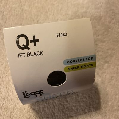 L'eggs Sheer Energy Compression Sheer Tights Control Top Jet Black Size Q+ XL