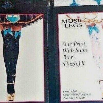 Star Print Thigh Hi's w/Satin Bows! Adult Woman Costume Wear Dance Wear