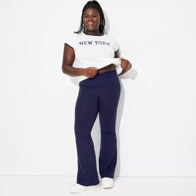 Wild Fable Women's High Waisted ButterBliss Flare Leggings Navy Blue Size 2X