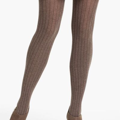 Oroblu 'Angela' Ribbed Cotton Tights (size S)