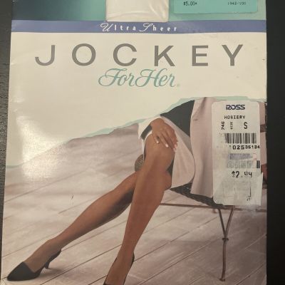 Vintage JOCKEY FOR HER Lycra Spandex Control Top Pantyhose Size Small White