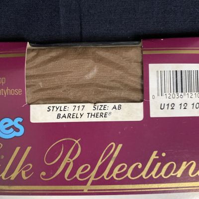 Vtg Hanes 717 Silk Reflections Barely There Control Top Sandal foot Pantyhose AB