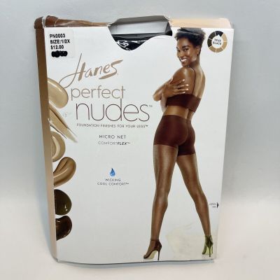 Hanes Perfect Nudes Tummy Control Comfort Flex Size 1X/2X True Black