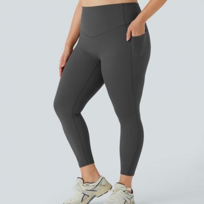 NEW HALARA SIZE 1X VOLCANIC ASH SOCINCHED HIGH WAIST SIDE POCKET LEGGINGS