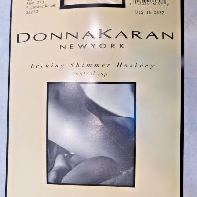 VTG Donna Karan Evening Shimmer Control Top IVORY Medium Pantyhose Hoisery