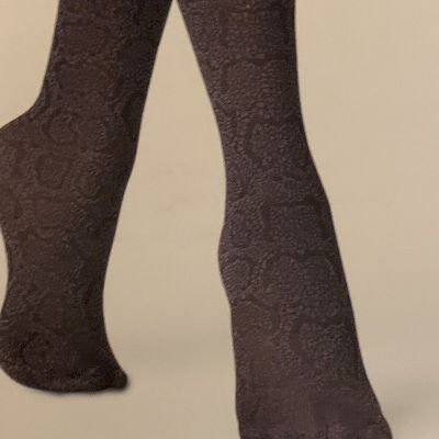 NEW - A New Day Fashion Tights Size S/M DK Gray/Black Animal Snake Print