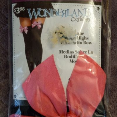 Wonderland Costumes Thigh Highs With Pink Satin Bow Accent