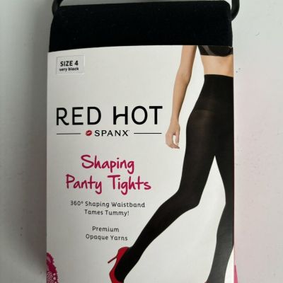 SPANX Red Hot Shaping Panty Shaping Waistband Tights Size 4 Very Black Brand New