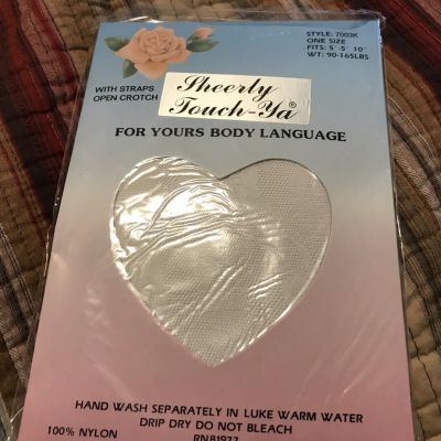 Sheerly Touch Ya Lace Halter Top Body Stocking One Size White New