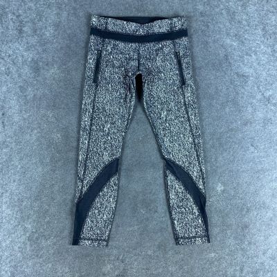 Lululemon Leggings Womens 8 Black White Sole Training 7/8 Tight