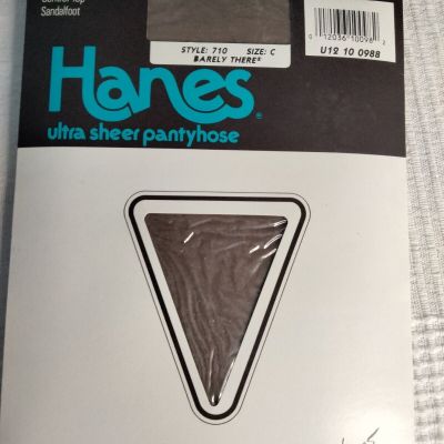 NOS Vintage Hanes Ultra Sheer Barely There Dark Tan Pantyhose Size C Style 710